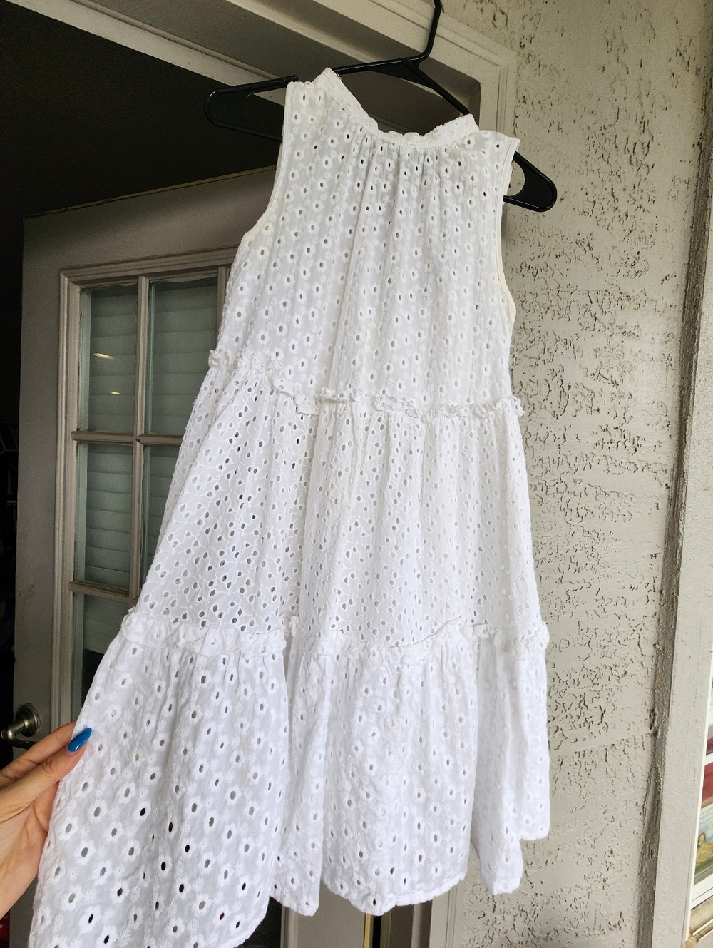 Asos White Eyelet Tiered Cotton B13 Sundress